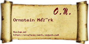 Ornstein Márk névjegykártya